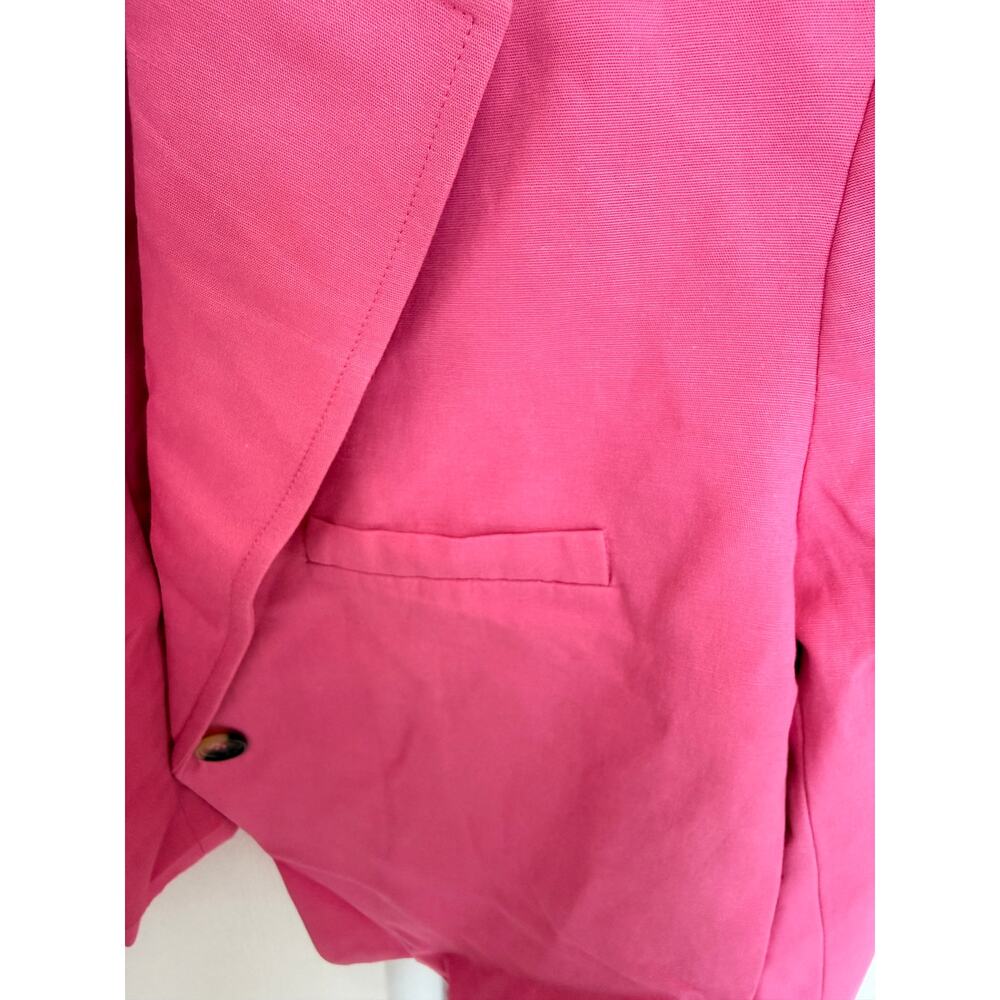 Zara Magenta Pink Cropped Open Front Blazer Size Large - Picture 4 of 7